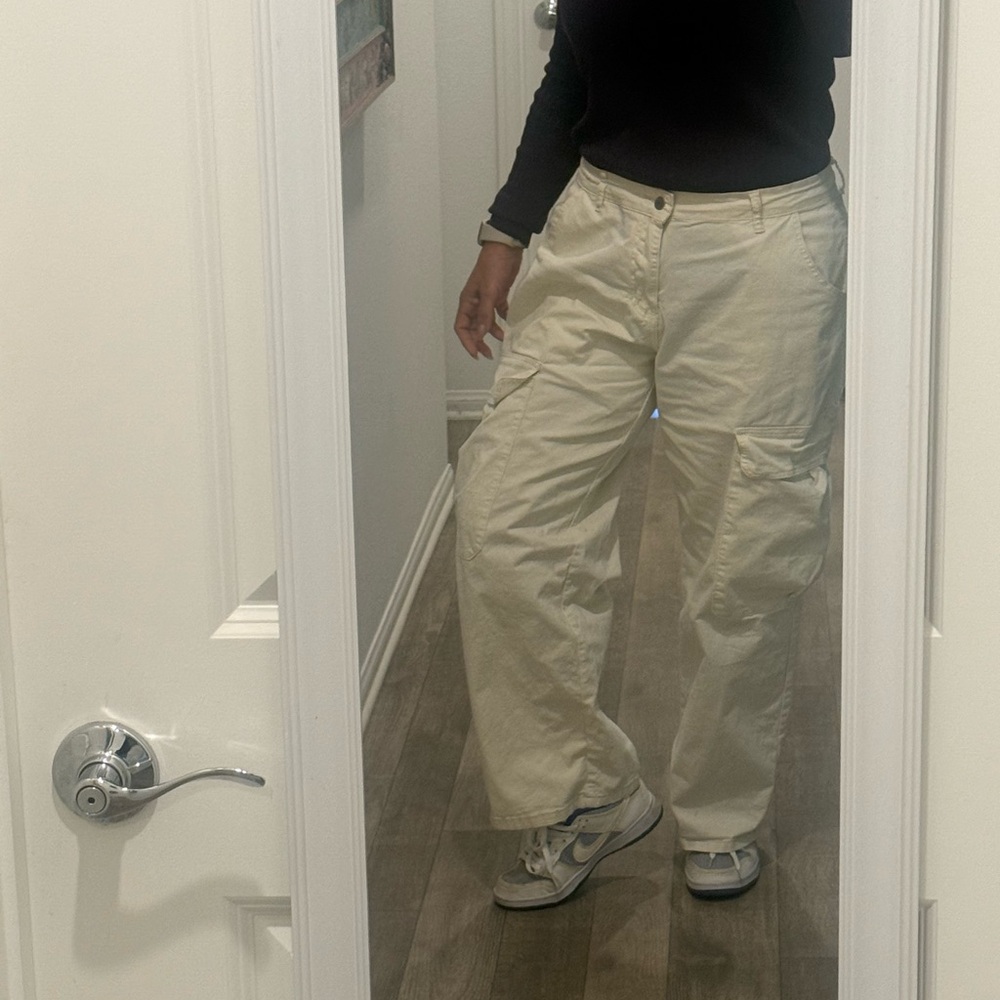 Cream Cargo Pants
